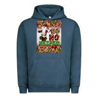 Pigment Midnight Navy Christmas Ho Ho Ho Heifer Urban Hoodie - Artiststas