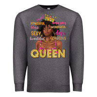 Charcoal Heather queen afro woman Premium Sweatshirt - texasbilliewilder
