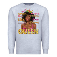 Heather Grey queen afro woman Premium Sweatshirt - texasbilliewilder