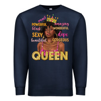 Navy queen afro woman Premium Sweatshirt - texasbilliewilder