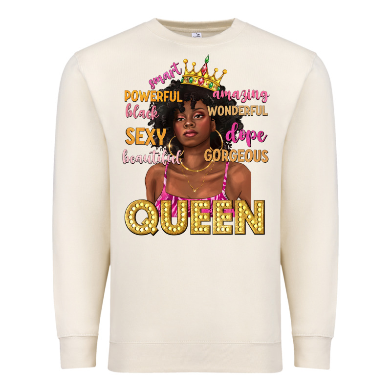 Queen Afro Woman Premium Sweatshirt by texasbilliewilder | Teevron