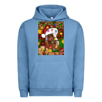 Pigment Pebble Blue Christmas horse Urban Hoodie - Artiststas
