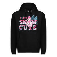 Black i am snow cute Premium Hoodie - AdoDesignShop