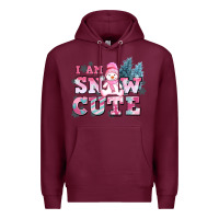 Burgundy i am snow cute Premium Hoodie - AdoDesignShop