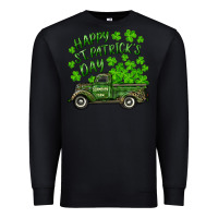 Black Happy st. patrick's day shamrock farm truck Premium Sweatshirt - RanaPortraitStore