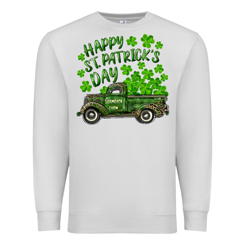 Happy St. Patrick's Day Shamrock Farm Truck Premium Sweatshirt by RanaPortraitStore | Teevron