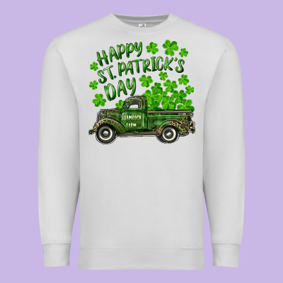 Premium Sweatshirt Happy st. patrick's day shamrock farm truck