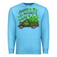 Ocean Blue Happy st. patrick's day shamrock farm truck Premium Sweatshirt - RanaPortraitStore