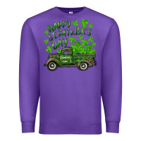 Purple Happy st. patrick's day shamrock farm truck Premium Sweatshirt - RanaPortraitStore