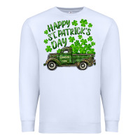 White Happy st. patrick's day shamrock farm truck Premium Sweatshirt - RanaPortraitStore