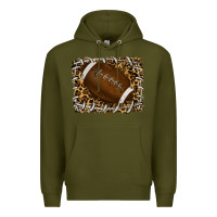 Army Green leopard american football backround Premium Hoodie - RanaPortraitStore