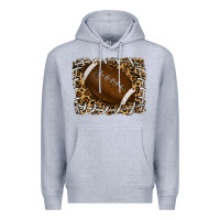 Heather Grey leopard american football backround Premium Hoodie - RanaPortraitStore