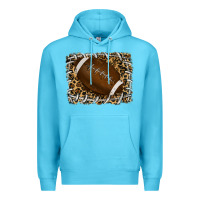 Ocean Blue leopard american football backround Premium Hoodie - RanaPortraitStore