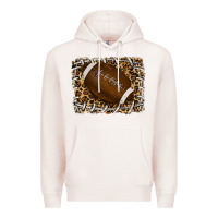 Pale Pink leopard american football backround Premium Hoodie - RanaPortraitStore