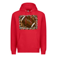 Red leopard american football backround Premium Hoodie - RanaPortraitStore