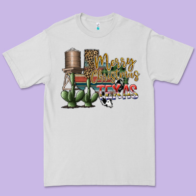 Merry Christmas Texas Premium Tee Designed By Sublimationcraftshop