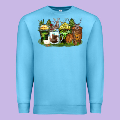 Hunter Coffee Cups Premium Sweatshirt Designed By Zillion Design Studio