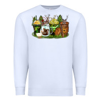 White hunter coffee cups Premium Sweatshirt - Zillion Design Studio