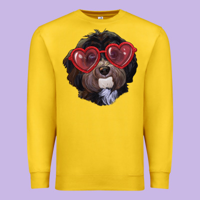 Premium Sweatshirt Havanese dog with love glasses