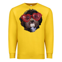 Lemon Havanese dog with love glasses Premium Sweatshirt - RanaPortraitStore