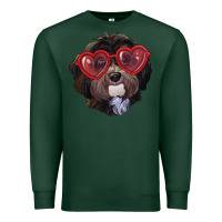 Sports Green Havanese dog with love glasses Premium Sweatshirt - RanaPortraitStore