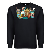 Black english bulldog coffee cups Premium Sweatshirt - Zillion Design Studio