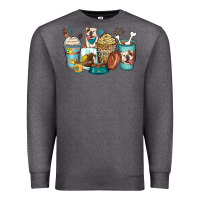 Charcoal Heather english bulldog coffee cups Premium Sweatshirt - Zillion Design Studio