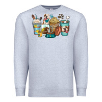 Heather Grey english bulldog coffee cups Premium Sweatshirt - Zillion Design Studio