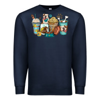 Navy english bulldog coffee cups Premium Sweatshirt - Zillion Design Studio