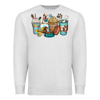 Oatmeal Heather english bulldog coffee cups Premium Sweatshirt - Zillion Design Studio