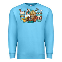 Ocean Blue english bulldog coffee cups Premium Sweatshirt - Zillion Design Studio
