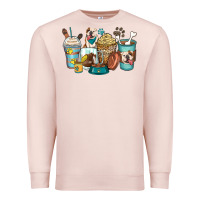 Pale Pink english bulldog coffee cups Premium Sweatshirt - Zillion Design Studio