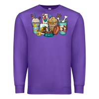 Purple english bulldog coffee cups Premium Sweatshirt - Zillion Design Studio