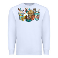 White english bulldog coffee cups Premium Sweatshirt - Zillion Design Studio