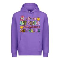 Purple call me antisocial but please don't call me Premium Hoodie - Artiststas