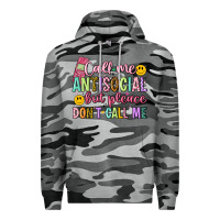 Slate Camo call me antisocial but please don't call me Premium Hoodie - Artiststas