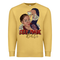 Self Made Babe Afro Black Woman Premium Sweatshirt | Teevron