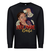 Black self made babe afro black woman Premium Sweatshirt - texasbilliewilder