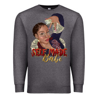 Charcoal Heather self made babe afro black woman Premium Sweatshirt - texasbilliewilder