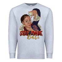 Heather Grey self made babe afro black woman Premium Sweatshirt - texasbilliewilder