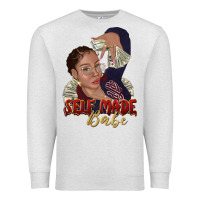 Oatmeal Heather self made babe afro black woman Premium Sweatshirt - texasbilliewilder