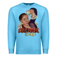 Ocean Blue self made babe afro black woman Premium Sweatshirt - texasbilliewilder