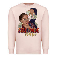 Pale Pink self made babe afro black woman Premium Sweatshirt - texasbilliewilder