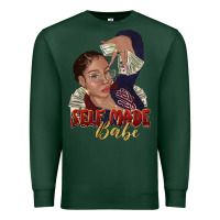 Sports Green self made babe afro black woman Premium Sweatshirt - texasbilliewilder