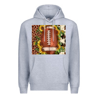 Heather Grey football leopard cowhide sunflower Premium Hoodie - JahusDesignShop