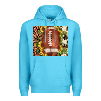 Ocean Blue football leopard cowhide sunflower Premium Hoodie - JahusDesignShop