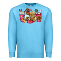 Ocean Blue dachshund coffee cups Premium Sweatshirt - Zillion Design Studio