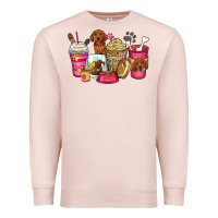 Pale Pink dachshund coffee cups Premium Sweatshirt - Zillion Design Studio
