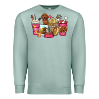 Seafoam dachshund coffee cups Premium Sweatshirt - Zillion Design Studio