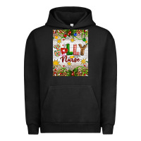 Pigment Black Christmas Jolly Nurse Urban Hoodie - Artiststas